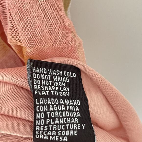 Y2K Sheer Floral Babydoll Top M Pink Orange Fairy Coquette Romantic Ethereal - Picture 3 of 9